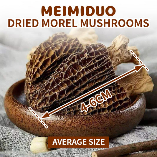 MEIMIDUO 2 Oz(56.7g) Grade AAA Dried Morel Mushrooms (Morchella Conica) for Cooking, Keto Friendly, Gluten-Free, Fat-Free, Sugar-Free, No additives, Healthy, Nutritious & Umami Morel Mushrooms