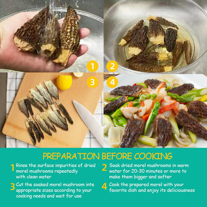 MEIMIDUO 2 Oz(56.7g) Grade AAA Dried Morel Mushrooms (Morchella Conica) for Cooking, Keto Friendly, Gluten-Free, Fat-Free, Sugar-Free, No additives, Healthy, Nutritious & Umami Morel Mushrooms