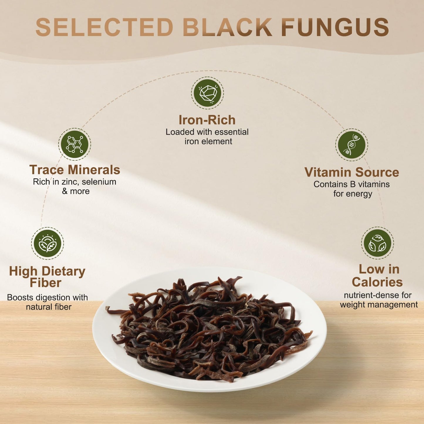 MEIMIDUO Shredded Dried Wood Ear Mushrooms 7.0oz (198g), Natural Black Fungus No Additives, Rich in Fiber & Iron, Vegan Friendly, Ideal for Asian Cuisine, Soups, Stir-Fries & Hot Pot