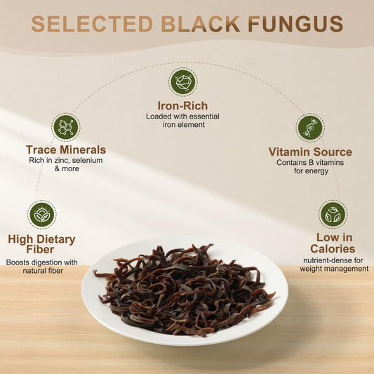 MEIMIDUO Shredded Dried Wood Ear Mushrooms 7.0oz (198g), Natural Black Fungus No Additives, Rich in Fiber & Iron, Vegan Friendly, Ideal for Asian Cuisine, Soups, Stir-Fries & Hot Pot