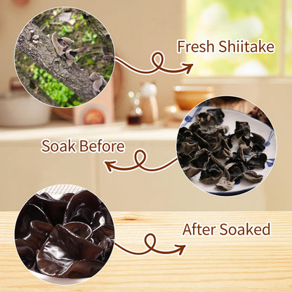 MEIMIDUO Shredded Dried Wood Ear Mushrooms 7.0oz (198g), Natural Black Fungus No Additives, Rich in Fiber & Iron, Vegan Friendly, Ideal for Asian Cuisine, Soups, Stir-Fries & Hot Pot
