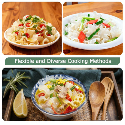 MEIMIDUO 8.0oz (227g) Dried White Wood Ear Mushrooms Naturally White (Not Bleached Black Wood Ear) Easy Rehydrate, Ideal for Stir-Fry, Soup, Salad